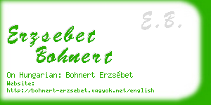 erzsebet bohnert business card